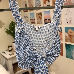 tie front scrunchy tank top